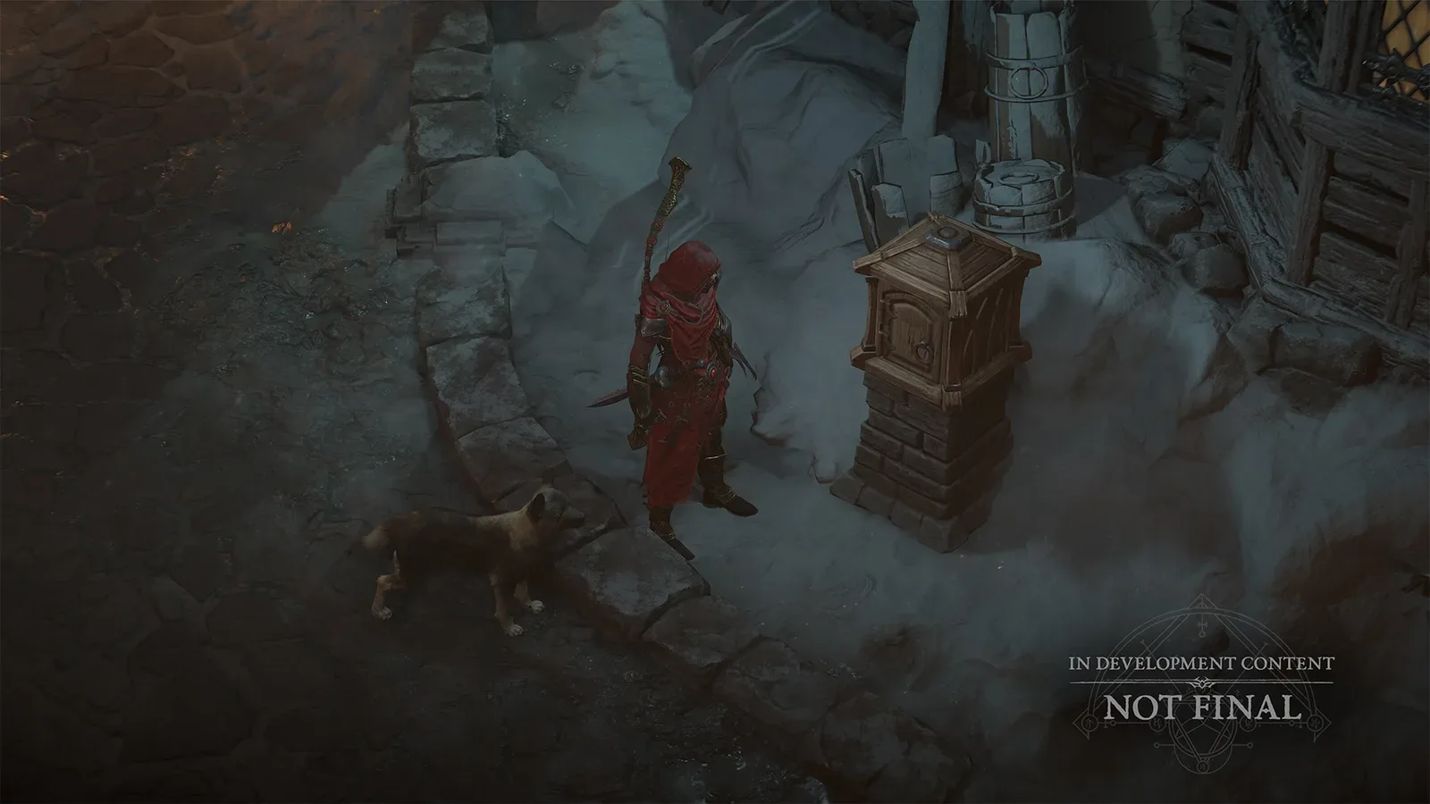 Correio Horádrico instalado em um cenário nevado de Diablo IV