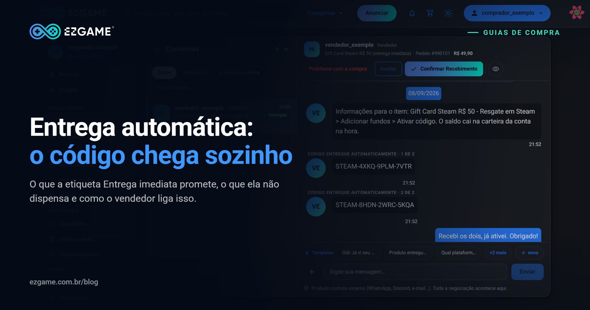 Entrega automática na EZGame: o que é e como funciona